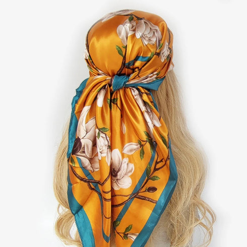 90*90cm Silk Scarf Headwraps For Women Fashion Accessory